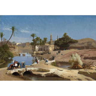 Vue de Medinet El-Fayoum - Jean-Léon Gérôme | Reproduction Tableau Décoration murale affiche copie