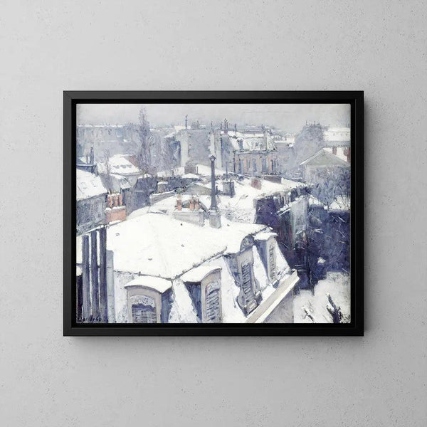 Riproduzione del dipinto Vista sui tetti (Effetto neve) - Gustave Caillebotte