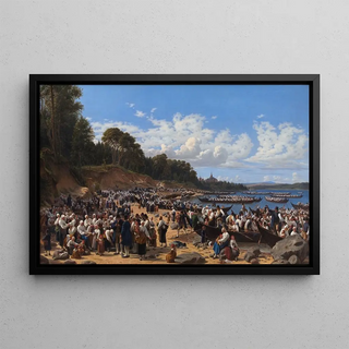 Wilhelm Marstrand - ChurchGoers Arriving By Boat At The Parish Church Of Leksand On Siljan Lake Sweden.webp