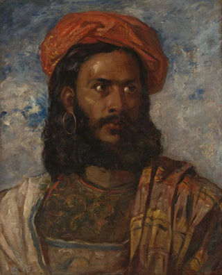 William James Mller - Study of a Man BustLength in Moorish Costume.webp
