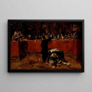 William Merritt Chase - Sketch for a PictureColumbus before the Council of Salamanca.webp