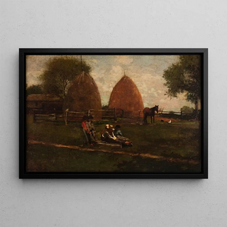 Winslow Homer - Haystacks and Children.webp