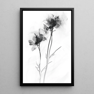 Design dell'affiche in bianco e nero - Evocazione Floreale