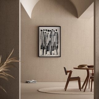 Tavola decorativa design bianco e nero - Multitude Silencieuse