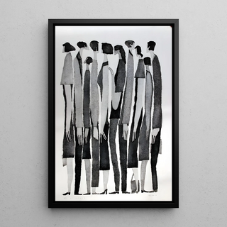 Design poster in bianco e nero - Moltitudine Silenziosa