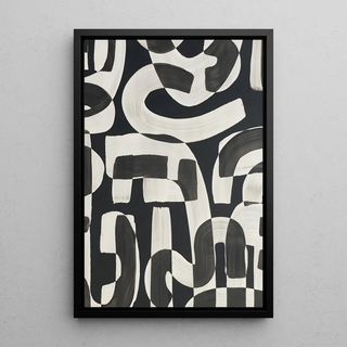 Design poster in bianco e nero - Curve Astratte