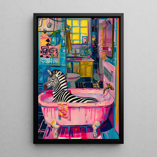 Quadro animale - Zebra nella vasca da bagno