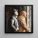Alla pescatore vicino alla finestra del negozio - Michael Ancher — quadro incorniciato alla parete