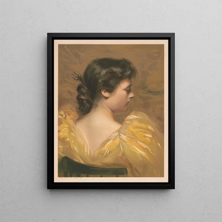 AW Elson Co - Profile view of seated woman wearing yellow dress.webp