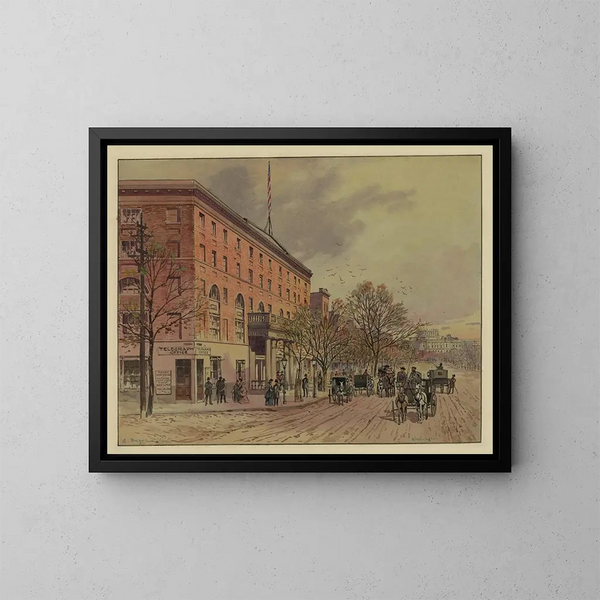 Vista di Washington, che guarda lungo Pennsylvania Avenue verso il Campidoglio incompleto, Hotel Nazionale a sinistra, n° 2 - A Meyer — quadro incorniciato alla parete