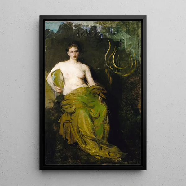 Figura a mezza drappeggiata - Abbott Handerson Thayer — quadro incorniciato alla parete