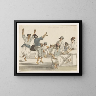 di marinai maltesi danzanti - Abraham Louis Rodolphe Ducros — quadro incorniciato alla parete