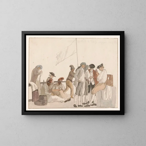 Compagnie a bordo della nave l'Heureuse Marianne - Abraham Louis Rodolphe Ducros — quadro incorniciato alla parete