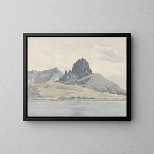 Vista della costa di Pentidatilo di fronte al capo Spartivento - Abraham Louis Rodolphe Ducros — quadro incorniciato alla parete