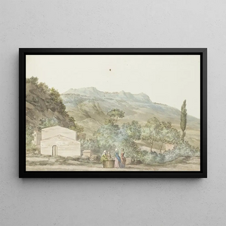 AbrahamLouisRodolphe Ducros - Gezicht op de stad en het theater van Toarmine vanaf balkon van herberg te Giardini.webp