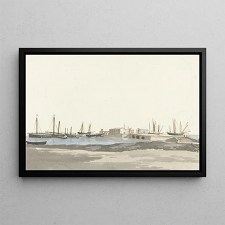 AbrahamLouisRodolphe Ducros - Haven van Barletta met schepen.webp