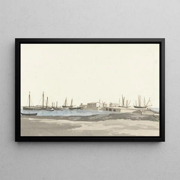 AbrahamLouisRodolphe Ducros - Haven van Barletta met schepen.webp