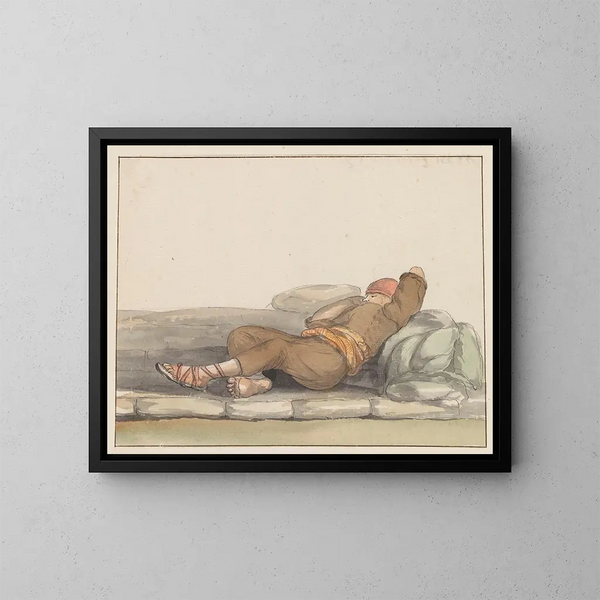 Costumi tradizionali dell'isola di Gozo - Abraham Louis Rodolphe Ducros — quadro incorniciato alla parete