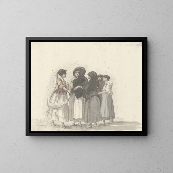 Costumi dell'isola di Gozo - Abraham Louis Rodolphe Ducros — quadro incorniciato alla parete