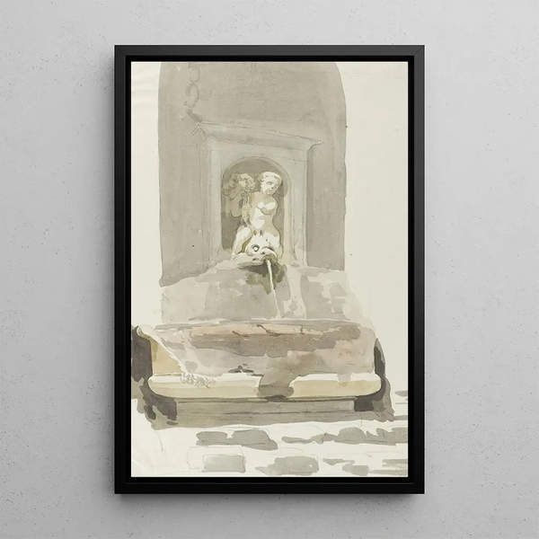AbrahamLouisRodolphe Ducros - Oude sarcofaag als fontein in Messina.webp