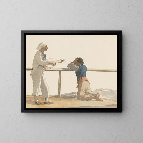 Persone a bordo della nave l'Heureuse Marianne - Abraham Louis Rodolphe Ducros — quadro incorniciato alla parete