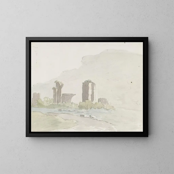 Runes ai piedi della montagna tra Itri e Gaeta - Abraham Louis Rodolphe Ducros — quadro incorniciato alla parete