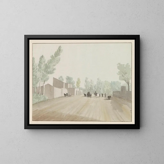 AbrahamLouisRodolphe Ducros - Straatbeeld bij verlaten van Napels ter hoogte van Cisterna.webp