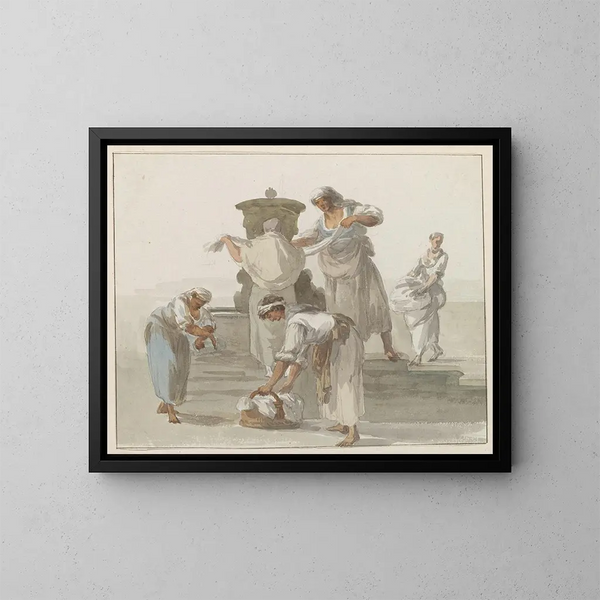 Le donne di Chiaja a Napoli - Abraham Louis Rodolphe Ducros — quadro incorniciato alla parete