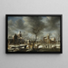 Paesaggio con pattinatori - Abraham Beerstraaten — quadro incorniciato alla parete