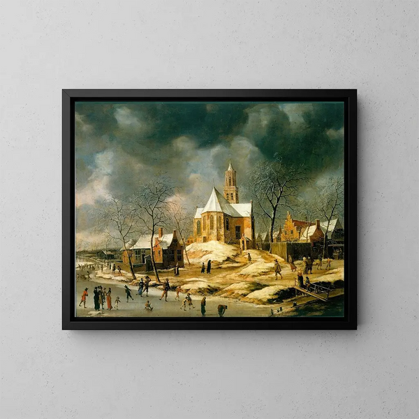 Il villaggio di Midlum - Abraham Beerstraaten — quadro incorniciato alla parete