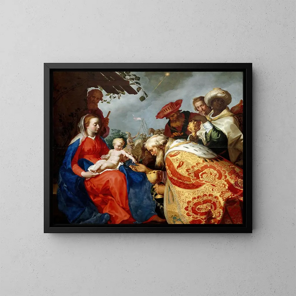 Adorazione dei Magi - Abraham Bloemaert — quadro incorniciato alla parete