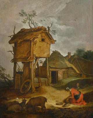 Abraham Bloemaert - Farmyard with dovecote.webp
