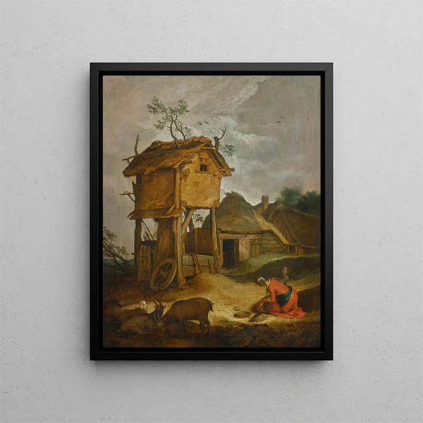 Corte di fattoria con colombario - Abraham Bloemaert — quadro incorniciato alla parete