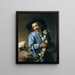 Giovani che giocano con il gatto - Abraham Bloemaert — quadro incorniciato alla parete