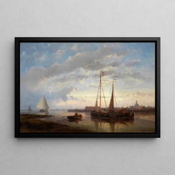 Pescatori al tramonto - Abraham Hulk — quadro incorniciato alla parete