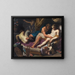 Ercole che insegue Fauno dal letto di Omfale - Abraham Janssens — quadro incorniciato alla parete