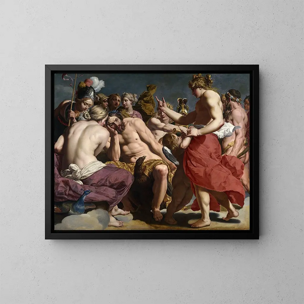 Venere rimprovera Giove - Abraham Janssens — quadro incorniciato alla parete