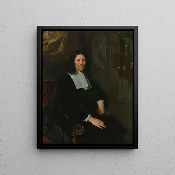 Ritratto di Pieter de la Court - Abraham Lambertsz van den Tempel — quadro incorniciato alla parete