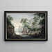 Rovine di tombe antiche in un paesaggio fluviale - Abraham Rademaker — quadro incorniciato alla parete