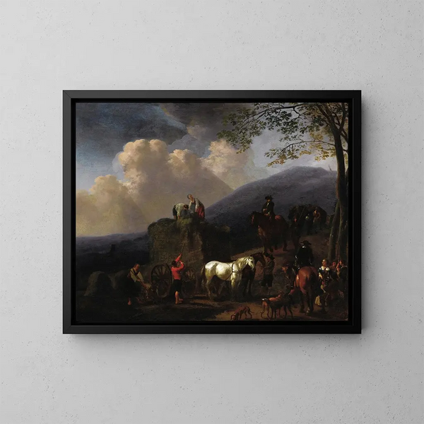 Raccolta di fieno - Abraham van Calraet — quadro incorniciato alla parete