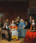 Un intérieur con una elegante compagnia che gioca a carte - Abraham van Dijck — vista dell’opera