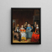 Un intérieur con una elegante compagnia che gioca a carte - Abraham van Dijck — quadro incorniciato alla parete