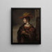 Saskia van Uylenburgh, la moglie dell'artista Rembrandt - Abraham van Dijck — quadro incorniciato alla parete