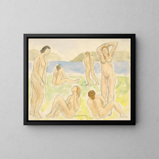 Baigneurs - Abraham Walkowitz — quadro incorniciato alla parete