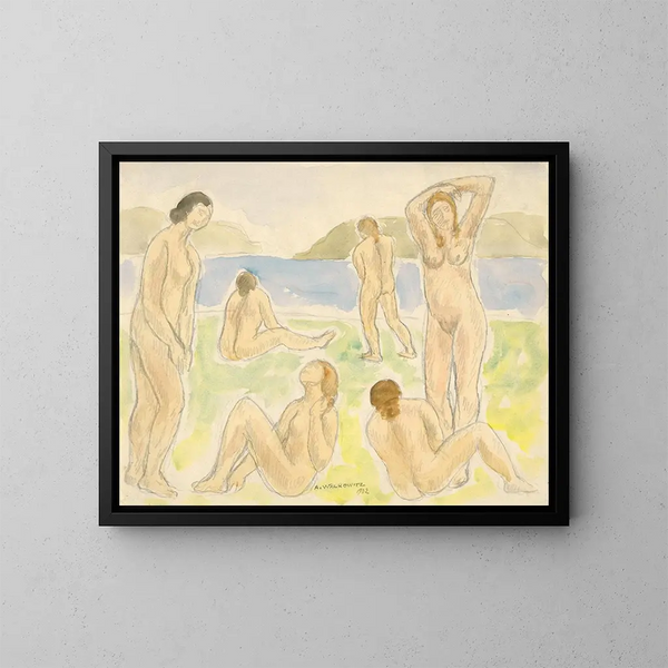 Baigneurs - Abraham Walkowitz — quadro incorniciato alla parete