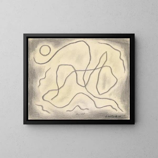 Linee ritmiche nell'astrazione - Abraham Walkowitz — quadro incorniciato alla parete
