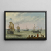 Paesaggio costiero con navi olandesi in mare agitato - Abraham Willaerts — quadro incorniciato alla parete