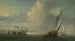 Vista marina con un porto sullo sfondo - Abraham de Verwer — vista dell’opera