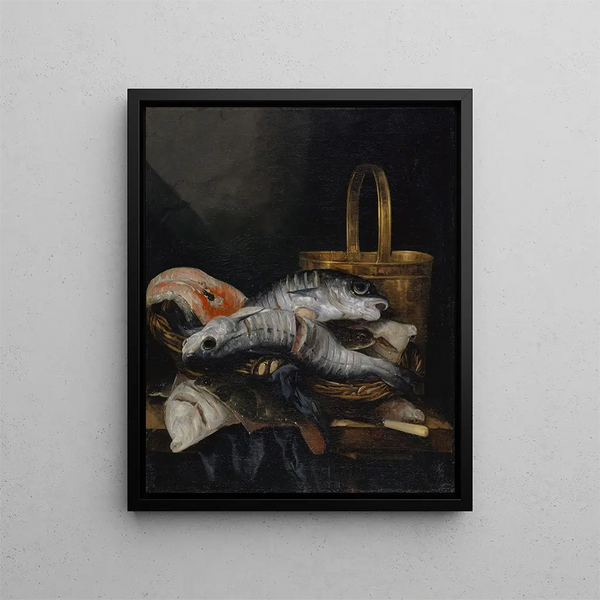 Pesce morto - Abraham van Beyeren — quadro incorniciato alla parete