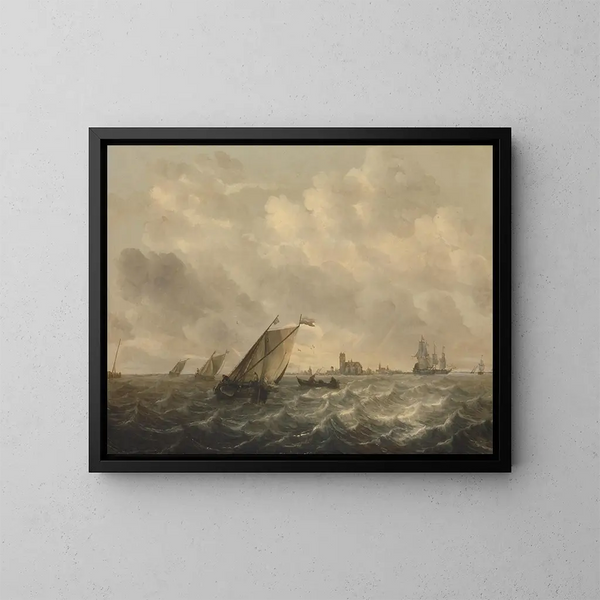 Vista sul fiume - Abraham van Beyeren — quadro incorniciato alla parete